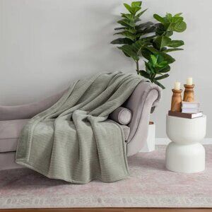 Berkshire Chenille Throw, Soft Green, NWOT